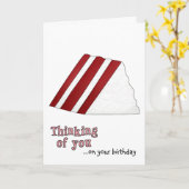 Red Velvet Cake Verjaardag Kaart (Gele Bloem)