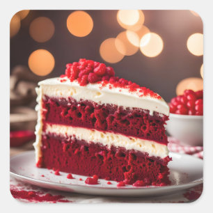 Red Velvet Cake Vierkante Sticker