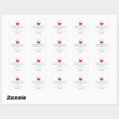 Red Velvet Cake Watercolor Bakery Ingredient Vierkante Sticker (Vel)
