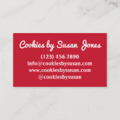 Red Velvet Cookie Bakkerij Gebak Chef Business Foo Visitekaartje (Achterkant)