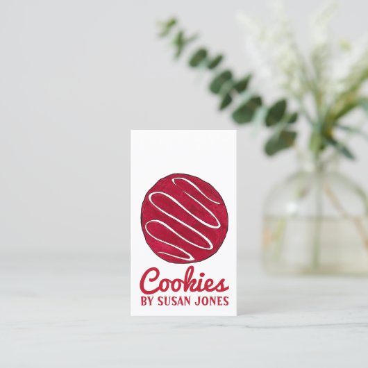 Red Velvet Cookie Bakkerij Gebak Chef Business Foo Visitekaartje (Staand voorkant)