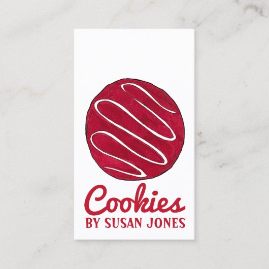 Red Velvet Cookie Bakkerij Gebak Chef Business Foo Visitekaartje (Voorkant)