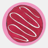 Red Velvet Cookie Cream Cheese Frosting Baker Food Ronde Sticker (Voorkant)