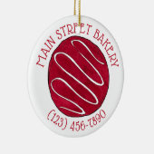 Red Velvet Cookie Zakelijk Bakkerij Bake Shop Bakk Keramisch Ornament (Rechts)