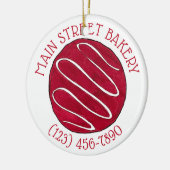 Red Velvet Cookie Zakelijk Bakkerij Bake Shop Bakk Keramisch Ornament (Links)