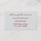 Red Velvet Cupcake bakkerij Visitekaartje (Achterkant)