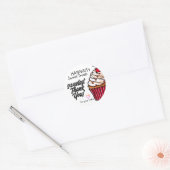 Red Velvet Cupcake Bedankt voor uw bestelling Ronde Sticker (Envelop)