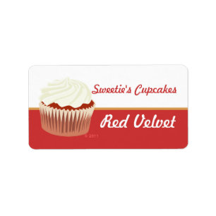 Red Velvet Cupcake Labels