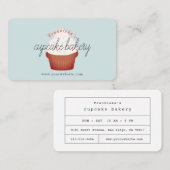 Red Velvet Cupcake Light Blue Bakery Visitekaartje (Voorkant / Achterkant)