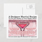 Red Velvet Cupcake Martini Recept Briefkaart (Voorkant / Achterkant)