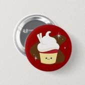 Red Velvet Cupcake Ronde Button 5,7 Cm (Voorkant /achterkant)