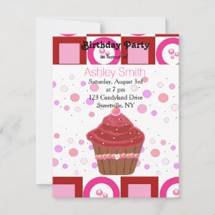 Red Velvet Cupcake Uitnodiging