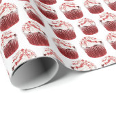 Red Velvet Cupcakes - White Wrapping Paper Cadeaupapier (Rol Hoek)