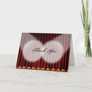 Red Velvet Curtain Stage Wedding Hartelijk dank Bedankkaart