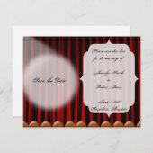 Red Velvet Curtain Stage Wedding Save the Date (Voorkant / Achterkant)