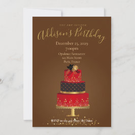 Red Velvet Custom Birthday Invitation Card Kaart