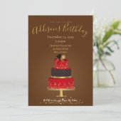 Red Velvet Custom Birthday Invitation Card Kaart (Staand voorkant)