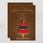Red Velvet Custom Birthday Invitation Card Kaart (Voorkant / Achterkant)