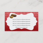 Red Velvet Damask Desserts Business Visitekaartje (Achterkant)