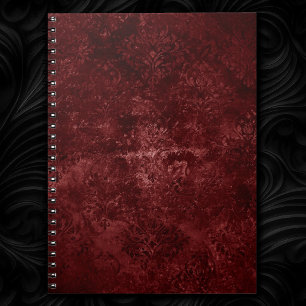 Red Velvet Damask   Henna Distress Floral Grunge Notitieboek