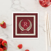 Red Velvet Damask met Pearl Lijst Servetten (Insitu)