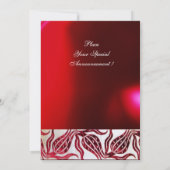 RED VELVET DAMASK TULIPS MONOGRAM Burgundy Gold Kaart (Achterkant)
