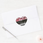 RED VELVET DAMASK TULIPS MONOGRAM Burgundy White Hart Sticker (Envelop)