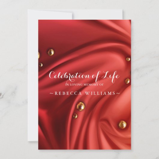 Red Velvet Elegant Foto Viering van het leven Kaart (Achterkant)