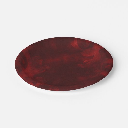 Red Velvet Elegant  Glam Glamour Party Papieren Bordje (Gekanteld)