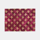 Red Velvet Fleur De Lis Mardi Gras Orleans Patroon Fleece Deken (Voorkant (Horizontaal))