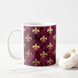Red Velvet Fleur De Lis Mardi Gras Orleans Patroon Koffiemok