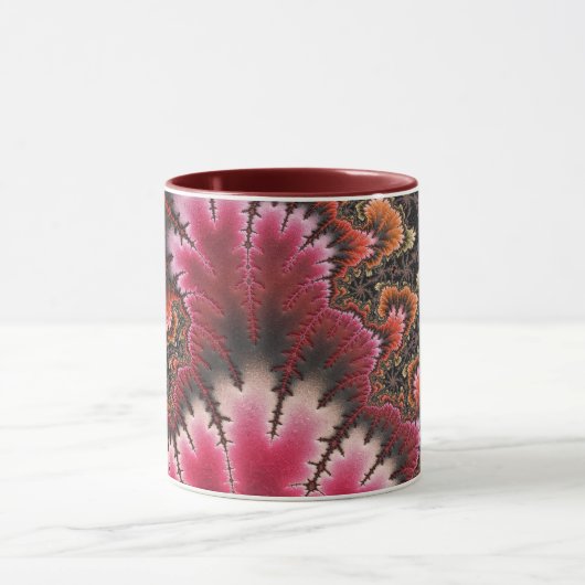 Red Velvet Fractal Art Abstract Mok (Midden)