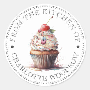 Red Velvet Frosted Cupcake Ronde Sticker
