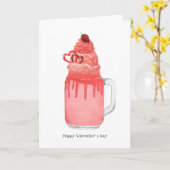 Red Velvet Milkshake Ik hou van je Punny Valentijn Kaart (Gele Bloem)
