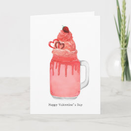Red Velvet Milkshake Ik hou van je Punny Valentijn Kaart