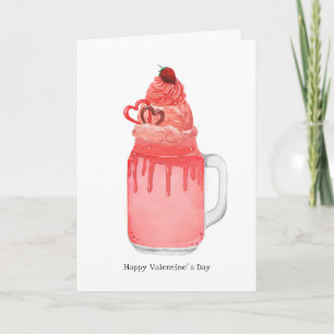 Red Velvet Milkshake Ik hou van je Punny Valentijn Kaart