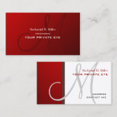 Red Velvet Monogram Visitekaartje (Voorkant / Achterkant)