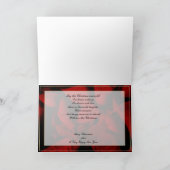 Red Velvet Poinsettia Season's Greetings Feestdagen Kaart (Binnen)