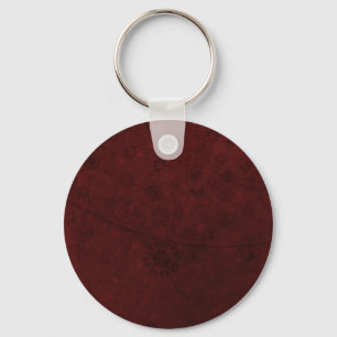 Red Velvet Retro Flowers en Butterflies Abstract Sleutelhanger