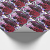 Red Velvet Roos Flower Wrapping Paper Cadeaupapier (Hoek)