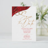 Red Velvet Save the Date Kaart (Staand voorkant)