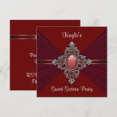 Red Velvet Sweet 16 verjaardagsfeestje Kaart (Voorkant / Achterkant)