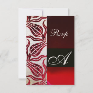 RED VELVET TULIP MONOGRAM Burgundy Champagne White RSVP Kaartje