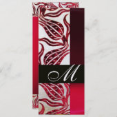 RED VELVET TULIPS MONOGRAM Burgundy White Ice Kaart (Voorkant / Achterkant)