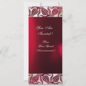 RED VELVET TULIPS MONOGRAM Burgundy White Ice Kaart (Achterkant)