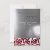 RED VELVET TULIPS MONOGRAM Burgundy White Ice RSVP Kaartje (Achterkant)