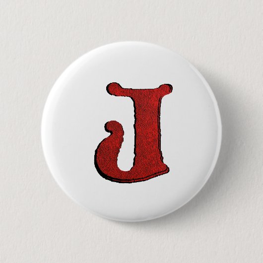 Red Velvet Vampire Font Initiaal Buttonnen. Ronde Button 5,7 Cm (Voorkant)