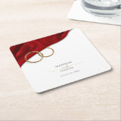 Red Velvet Wedding Coaster Kartonnen Onderzetters (Schuin)