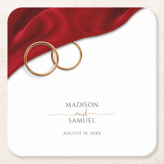 Red Velvet Wedding Coaster Kartonnen Onderzetters (Voorkant)