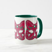 Red Venetian Cat Mask Design Mok (Voorkant rechts)